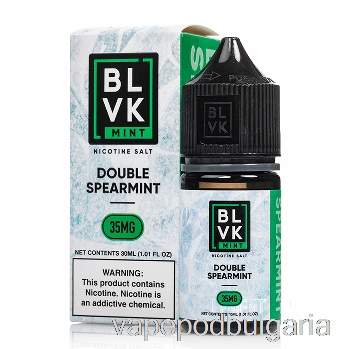 Vape 10000 Дръпки Double Spearmint - Blvk Mint Salts - 30ml 35mg